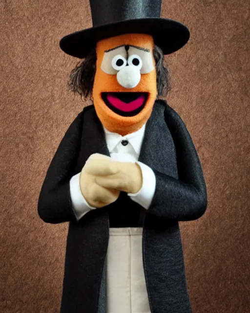 Prompt: the undertaker as a muppet. highly detailed felt. hyper real photo. 4 k.