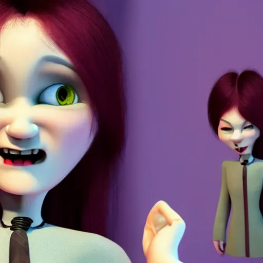 Prompt: female vampire, pixar style