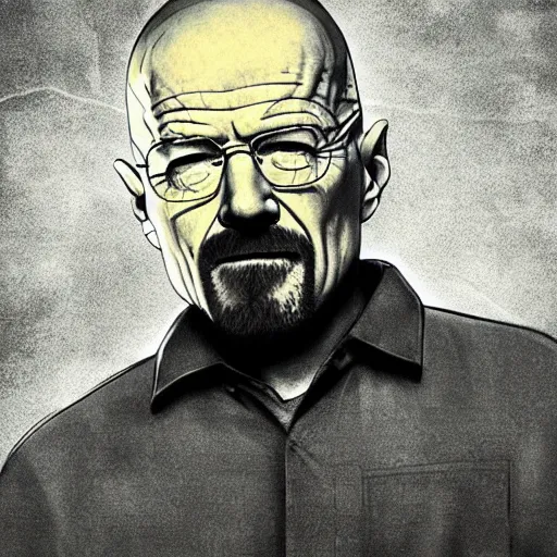 Image similar to Walter white eating a banana, poster, dramatic