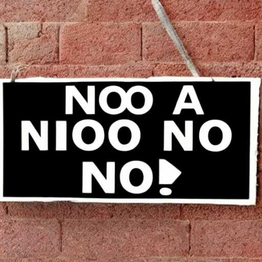 Image similar to a sign with the word no on it