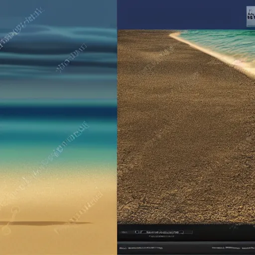 Image similar to photorealistic! Very polluted beach, cinematic, 8K