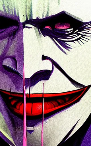 Prompt: painting of The Joker by Christopher Balaskas