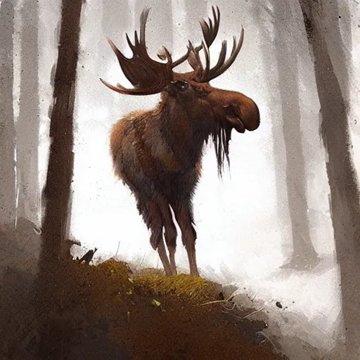 Image similar to moose furry by greg rutkowski