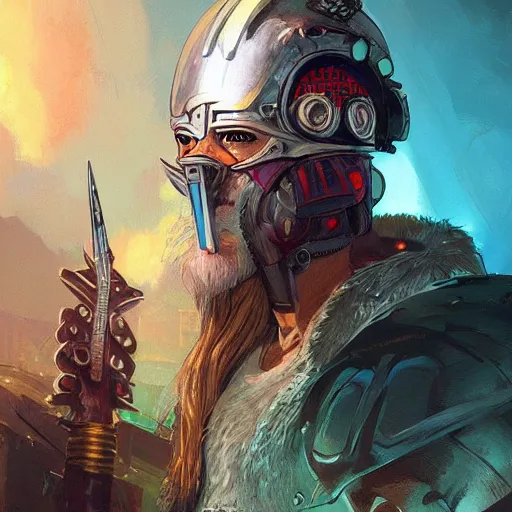 Image similar to cyberpunk viking helmet mask warrior goddess robot ninja fantasy, art gta 5 cover, official fanart behance hd artstation by jesper ejsing, by rhads, makoto shinkai and lois van baarle, ilya kuvshinov, ossdraws