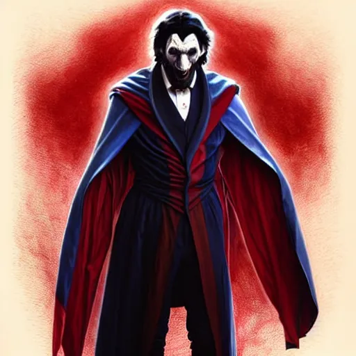 Image similar to Lionel Messi as Dr. Morbius in Morbius, D&D style, fantasy, intricate, elegant, highly detailed, digital painting, artstation, concept art, matte, sharp focus, illustration, art by Artgerm and Greg Rutkowski and Alphonse Mucha