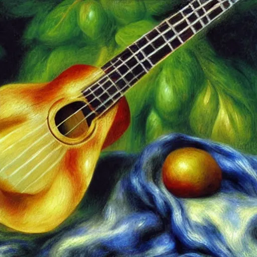 Image similar to avocado ukulele painted by renoir