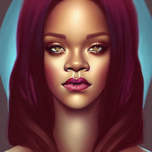 Image similar to a portrait of rihanna by charlie bowater