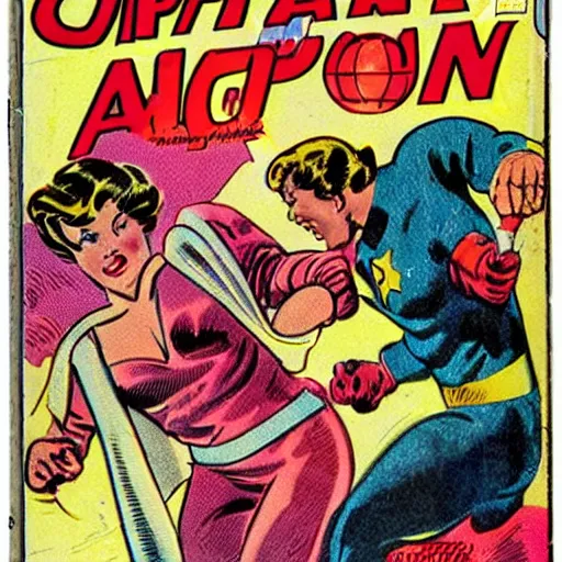 Image similar to vintage comic action book with sleepy man, capitan valium