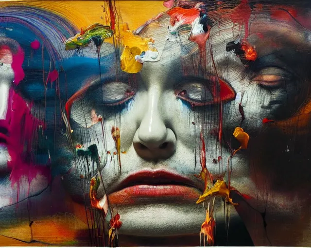 Image similar to otherworldly gallery of art, a brutalist designed, rich deep vivid colours, broad brush strokes!, painted by francis bacon, michal mraz, adrian ghenie, nicola samori, james jean!!! and petra cortright, part by gerhard richter, part by takato yamamoto. 8 k masterpiece.