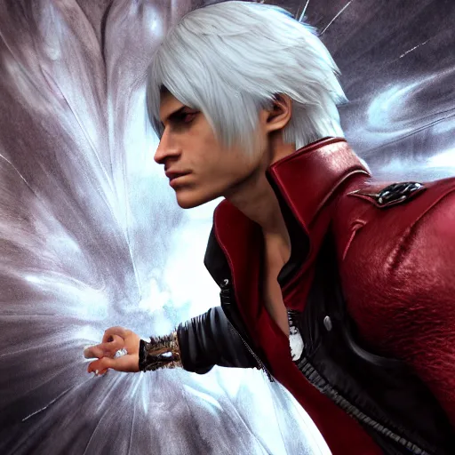 portrait of dante from devil may cry, medium length, Stable Diffusion