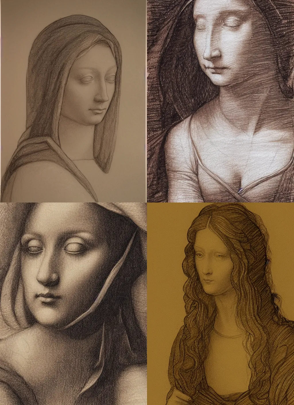 Prompt: a drawing of a woman in the style of leonardo da vinci, cinematic lighting