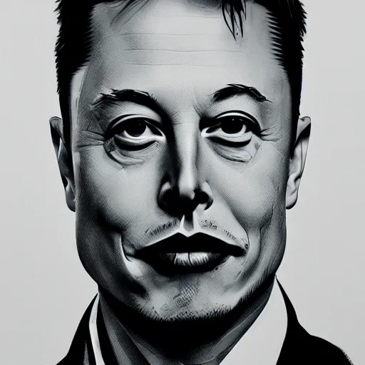 Image similar to elon musk with a cube head, photorealistic