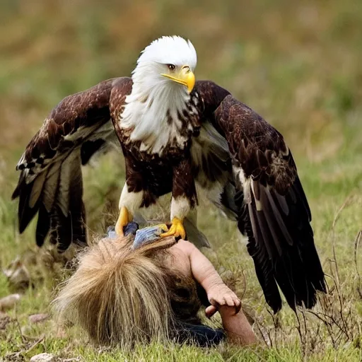 Image similar to Tragedy in a family of dwarfs - an eagle grabbed a baby and throws it down a mountain, a photo by the National Geographic team awarded the Comedy Wildlife Photography Awards 2019