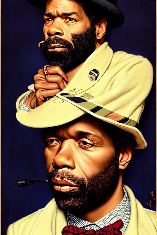 Prompt: cody chesnutt portrait by gil elvgren and norman rockwell and rob gonsalves and hajime sorayama, hyperrealistic, high detail, ultra detailed, highly detailed face, ruffled fabric