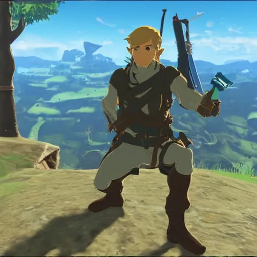 Image similar to Solid Snake in The Legend of Zelda Breath of the Wild