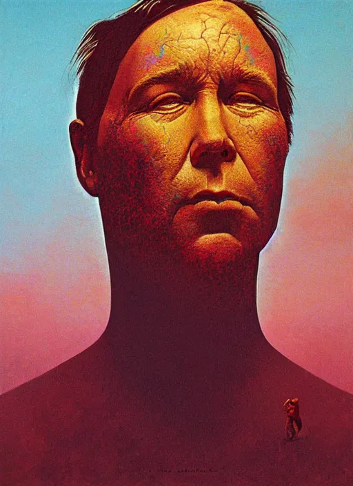 Image similar to alex jones by lisa frank and zdzislaw beksinski