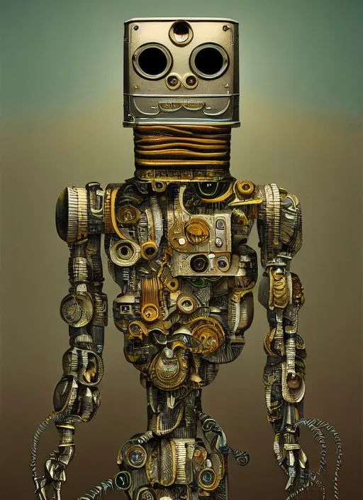 Image similar to hyper detailed 3d render like a Oil painting - a Robot of Roland Busch by Jacek Yerka, Mariusz Lewandowski, Houdini algorithmic generative render, Abstract brush strokes, Masterpiece, Edward Hopper and James Gilleard, Zdzislaw Beksinski, Mark Ryden, Wolfgang Lettl, hints of Yayoi Kasuma, octane render, 8k