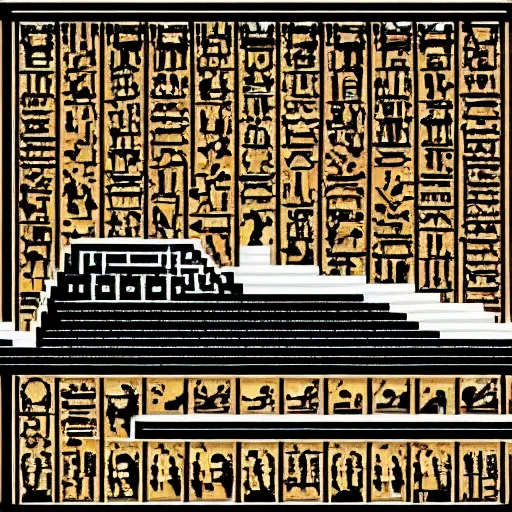 Image similar to pixel art of an ancient egypt spaceship