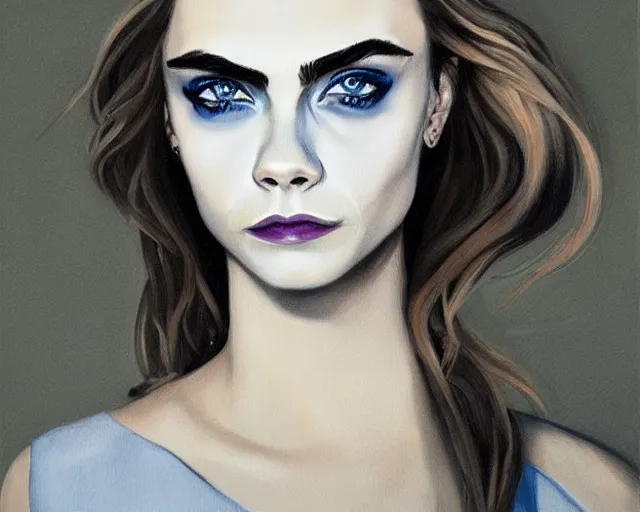 Prompt: portrait of cara delevingne by loish