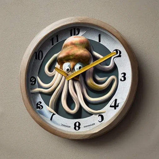 Image similar to octopus clock, real tentacles