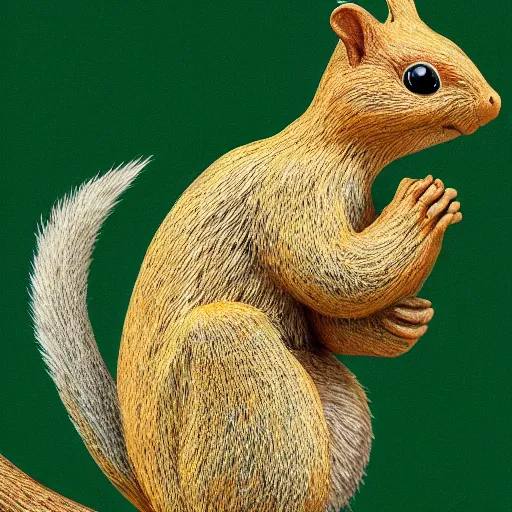 Image similar to detailed photorealistic squirell praying in the style of national geographic