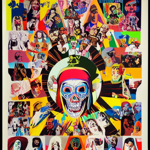 Prompt: taliban punk and rock and roll. pop art style images. symmetrical anatomy. perfect shapes. without duplication of images. digital painting. confident posse. concept art. beautiful detailed. artstation. by mel ramos and peter blake and ed ruscha and peter max and takashi murakami