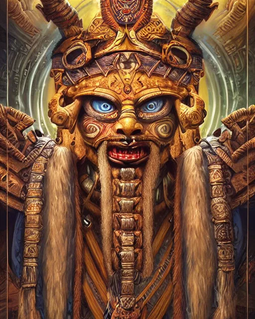 Prompt: digital painting of ah puch, mayan god by filipe pagliuso and justin gerard, symmetric, fantasy, highly detailed, realistic, intricate, portrait, sharp focus, tarot card