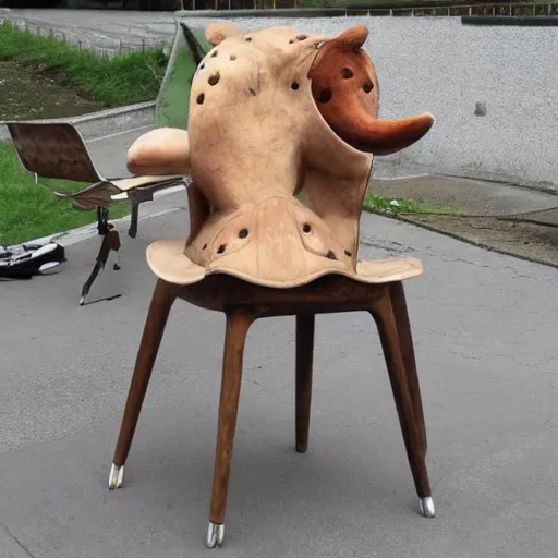 Image similar to hybrid of a cow and a chair