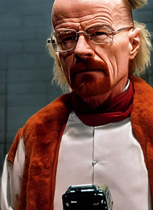 Image similar to film still of Walter White as Doc Brown in Back To The Future, 4k