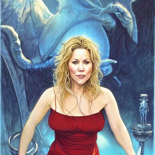 Image similar to Christina Applegate, by Mark Brooks, by Donato Giancola, by Fiona Stephenson, by Yoann Lossel