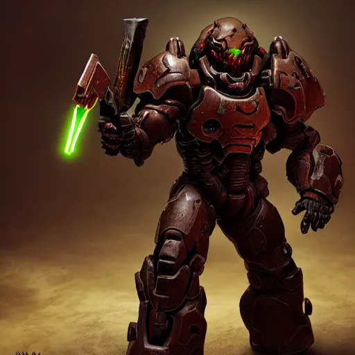 Image similar to doom slayer from doom eternal, photography