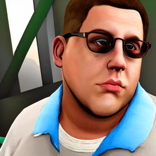 Image similar to jonah hill as a gta san andres character