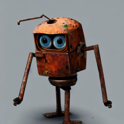 Prompt: a walking wood and metal house with two mechanical legs and two eyes, rust, hyperrealistic, highly detailed, cinematic, single ray of sun, morning, pareidolia, gravity falls style, beautiful, cgssociety, artstation, 8 k, oil painting, digital art