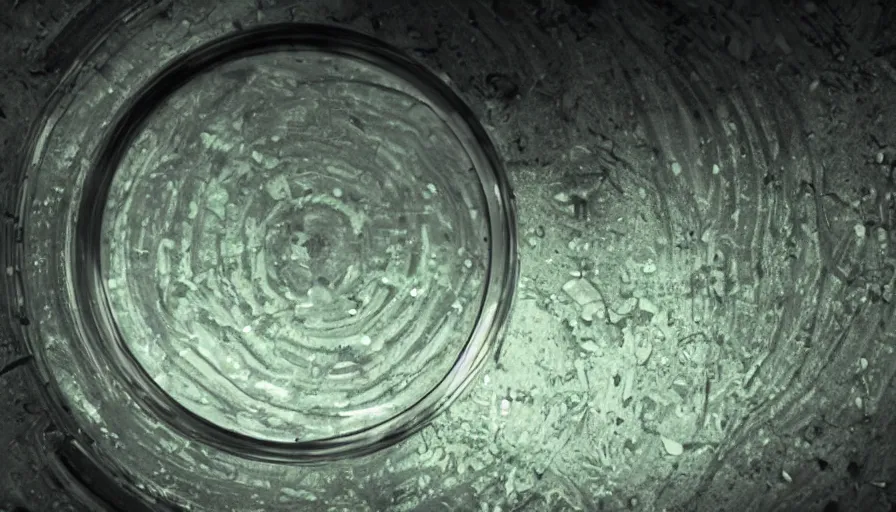 Image similar to bacterial growth in a giant petri dish, cinematic lighting, establishing shot