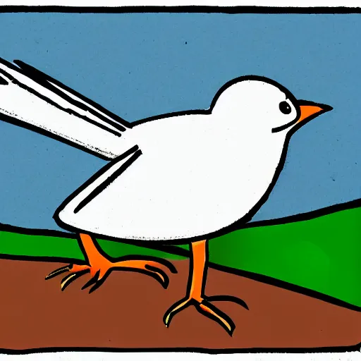 Image similar to bird looking directly into camera in cartoon style