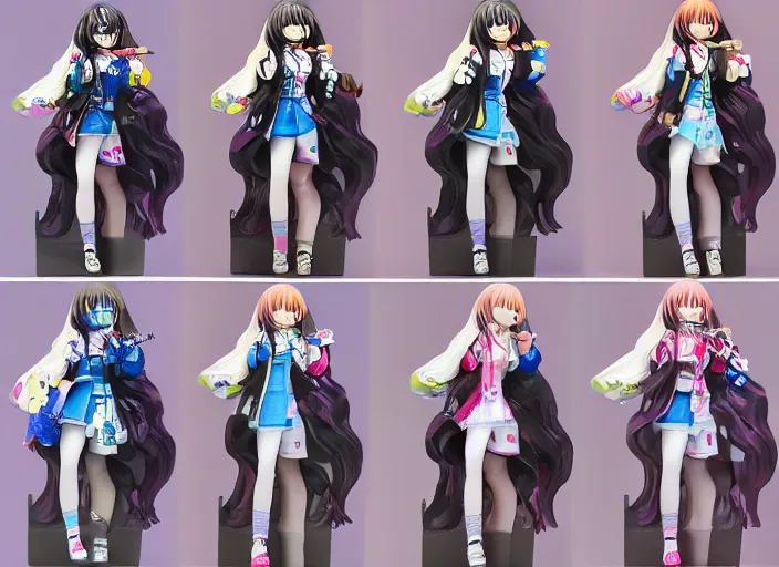 Prompt: Image on the store website, eBay, 80mm resin figure of a Japanese high school girls