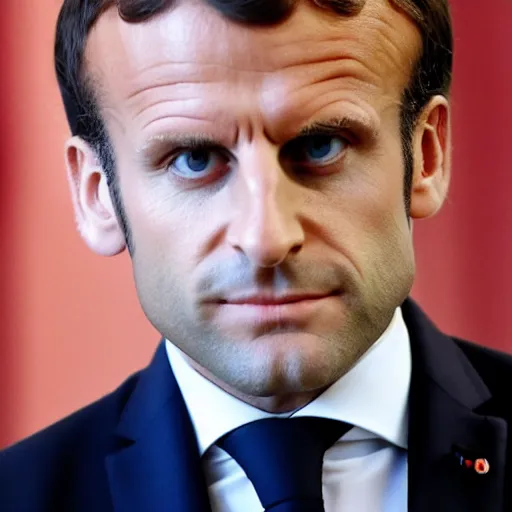 Prompt: Emmanuel Macron lost in the backrooms