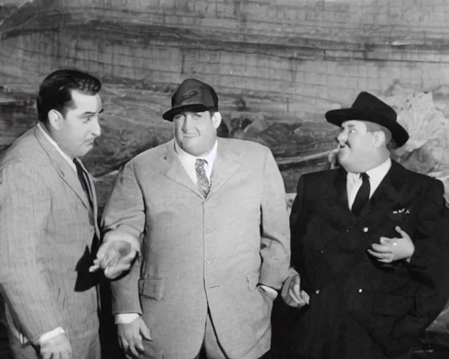 Image similar to Abbott and Costello meet Godzilla