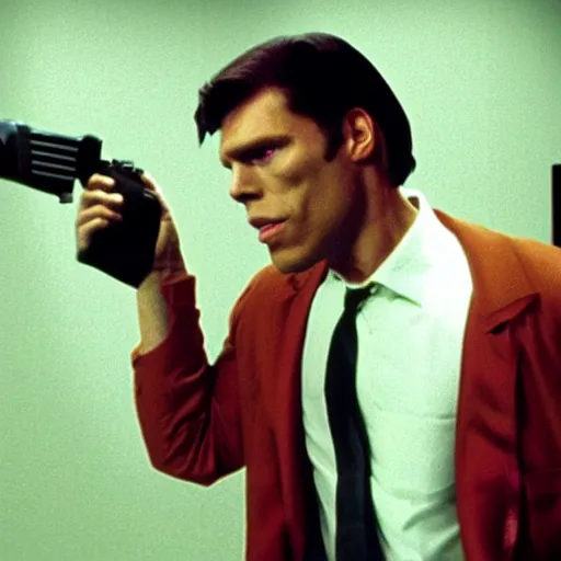 Prompt: Live Action Still of Jerma in Pulp Fiction, real life, hyperrealistic, ultra realistic, realistic, highly detailed, epic, HD quality, 8k resolution, body and headshot, film still