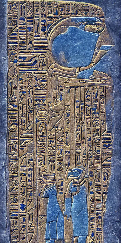 Image similar to egyptian hieroglyph blueprints to a spaceship