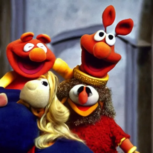 Prompt: asterix in the muppet show