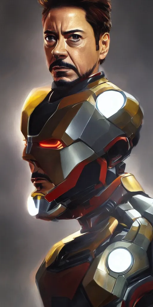 Image similar to concept art of tony stark, cinematic shot, oil painting by jama jurabaev, extremely detailed, brush hard, artstation, high quality, brush stroke