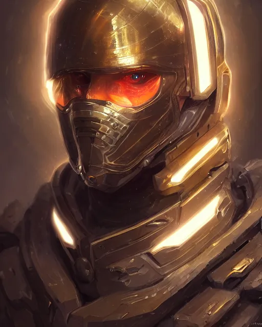 Image similar to portrait of handsome guy in cyber armor, dreamy and ethereal, expressive pose, gold eyes, exciting expression, fantasy, intricate, elegant, many lightning, cold color, highly detailed, digital painting, artstation, concept art, cyberpunk wearing, smooth, sharp focus, led, illustration.