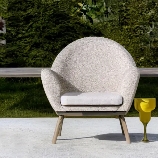 Image similar to product photo of a crescent moon armchair