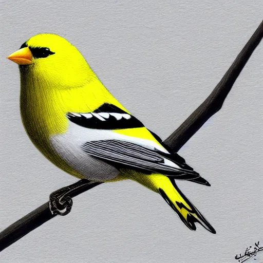 Image similar to draw an american goldfinch