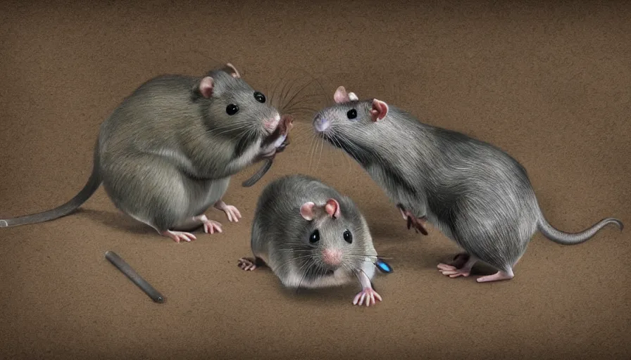 Image similar to advanced civilisation of rats, digital art, rendering