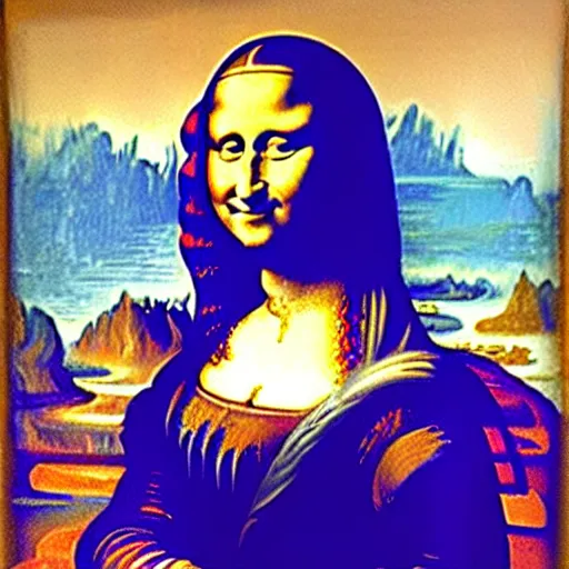 Prompt: a palette knife painting of the monalisa