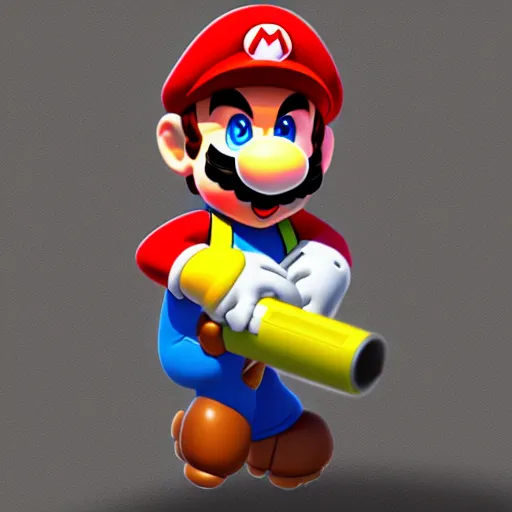 Prompt: super mario smoking a vape pen | smoke coming out of his mouth, artstation, 4 k