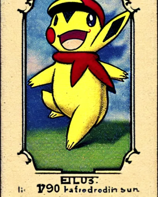 Image similar to a pokemon card from the 1 9 1 0 s