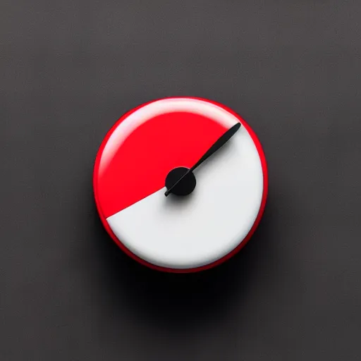 Image similar to Very tiny red alarm clock emoji, iOS emoji, 3D clay render, 4k UHD, white background, isometric top down left view, diffuse lighting